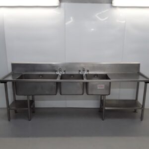 Used   Stainless Triple Sink For Sale