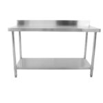 Brand New Diaminox  Stainless Steel 150cm Prep Table With Upstand and Under Shelf For Sale
