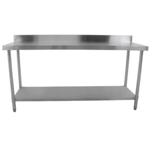 Brand New Diaminox  Stainless Steel 180cm Prep Table With Upstand and Under Shelf For Sale