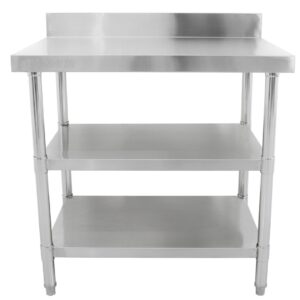 Brand New Diaminox  Stainless Steel 90cm Prep Table With Upstand and Under Shelf For Sale