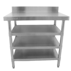 Brand New Diaminox  Stainless Steel 90cm Prep Table With Upstand and Under Shelf For Sale