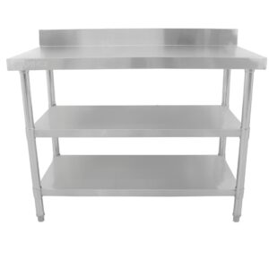 Brand New Diaminox  Stainless Steel 120cm Prep Table With Upstand and Under Shelf For Sale