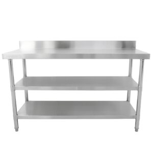 Brand New Diaminox  Stainless Steel 150cm Prep Table With Upstand and Under Shelf For Sale