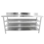Brand New Diaminox  Stainless Steel 180cm Prep Table With Upstand and Three Undershelves For Sale