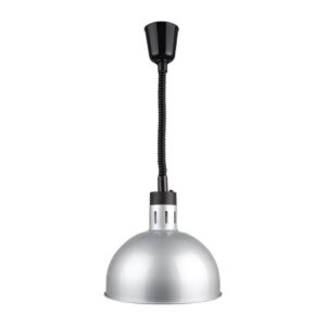 Brand New Buffalo  Retractable Dome Heat Lamp Silver Finish For Sale