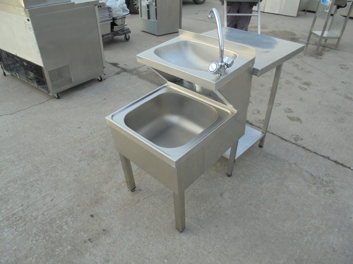 Used Stainless Steel Double Janitor Sink Handwash Sink 50cmw X 60cmd X 90cmh