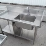 Used   Stainless Steel Single Bowl Sink Drainer Shelf For Sale