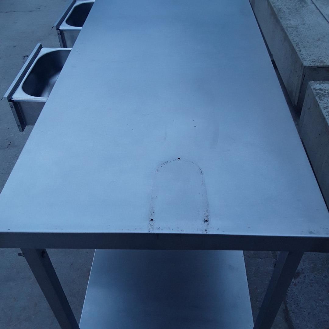 Used   Stainless Steel Table 180cmW x 60cmD x 85cmH