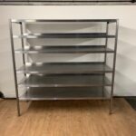 Used   Stainless steel freestanding shelves For Sale