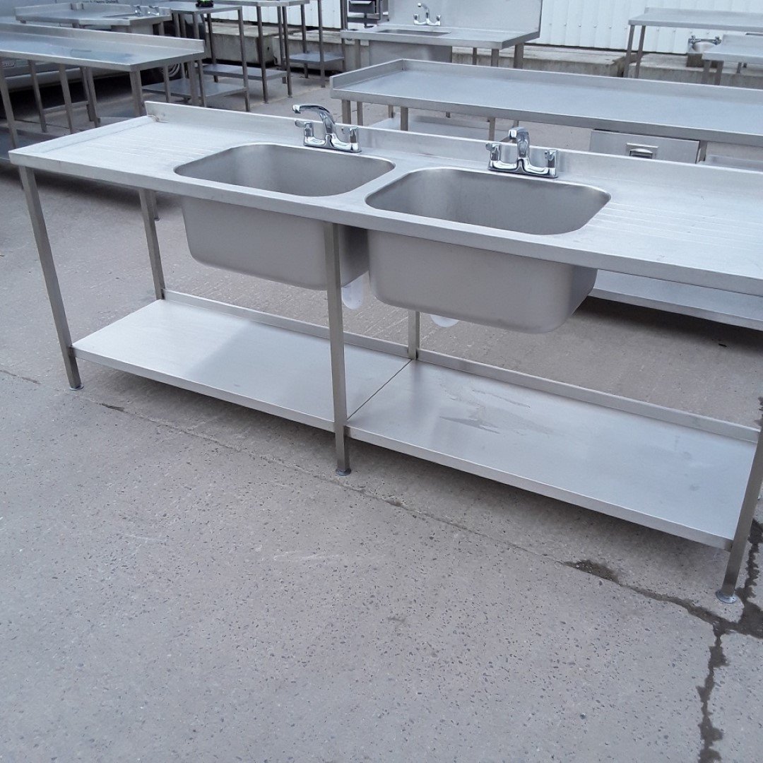 Used   Stainless Steel Double Sink For Sale