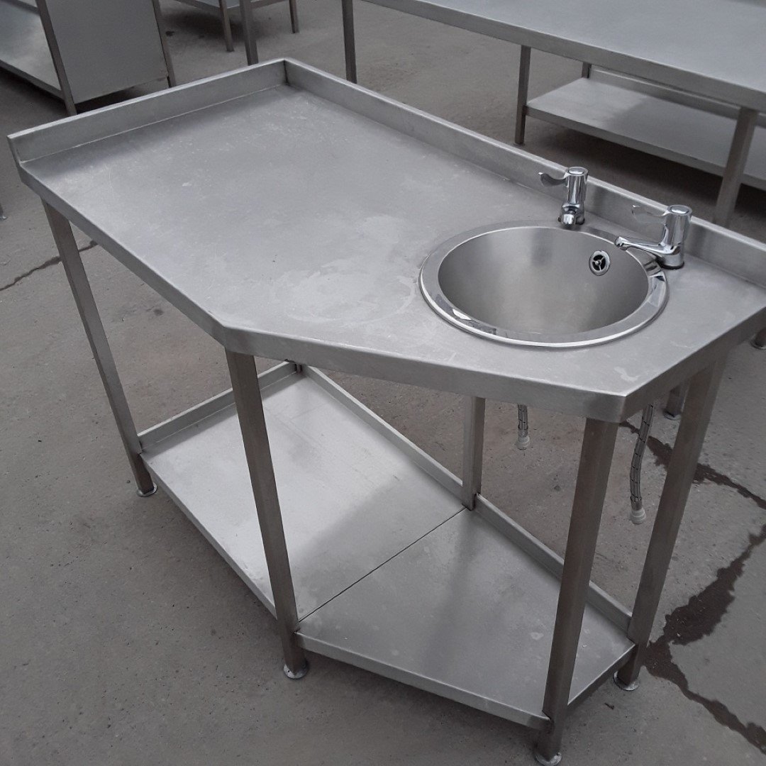Used   Stainless Steel Hand Sink Table 120cmW x 61cmD x 88cmH
