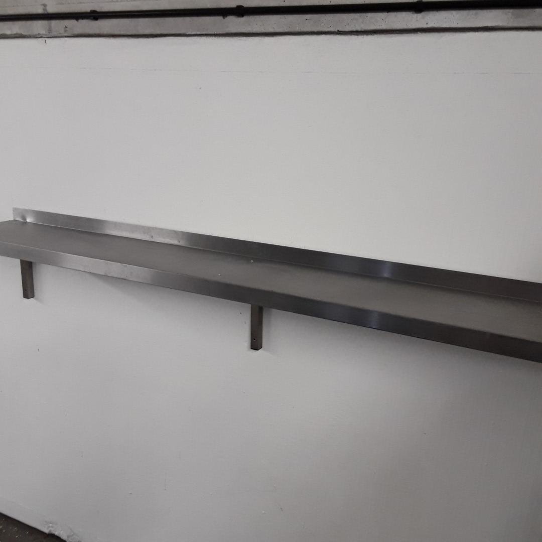 Used   Stainless Steel Wall Shelf 220cmW x 30cmD x 30cmH