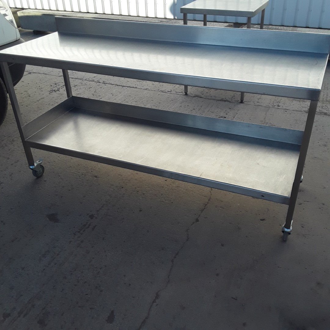 Used   Stainless Steel Table 184cmW x 60cmD x 93cmH
