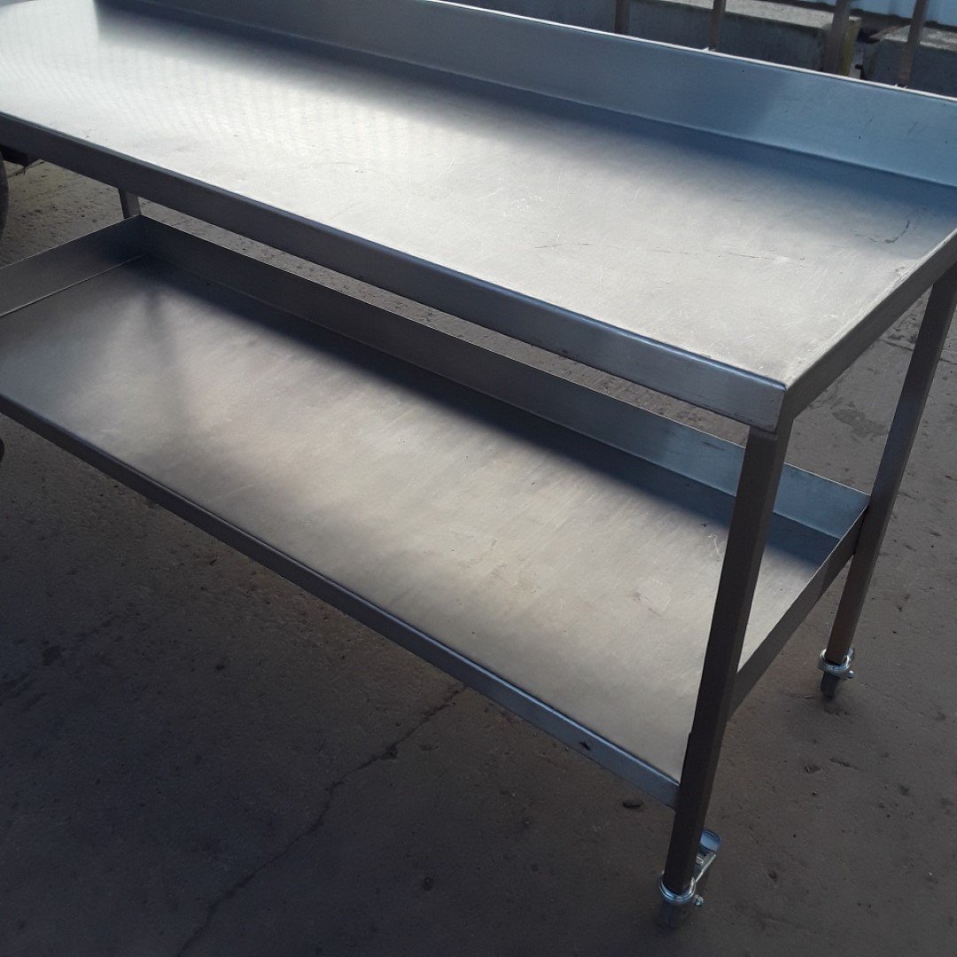 Used   Stainless Steel Table 184cmW x 60cmD x 93cmH
