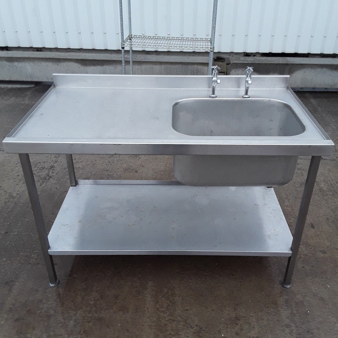 Used   Stainless Steel Single Bowl Sink 135cmW x 75cmD x 90cmH