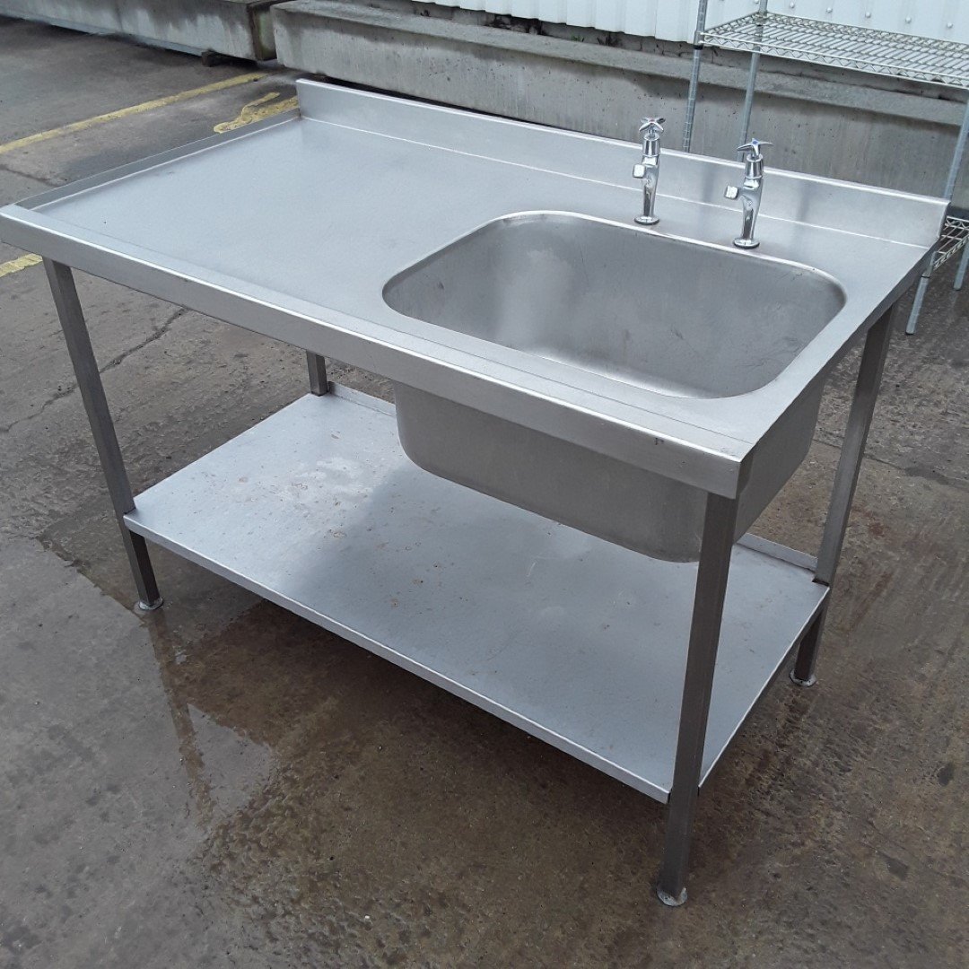 Used   Stainless Steel Single Bowl Sink 135cmW x 75cmD x 90cmH