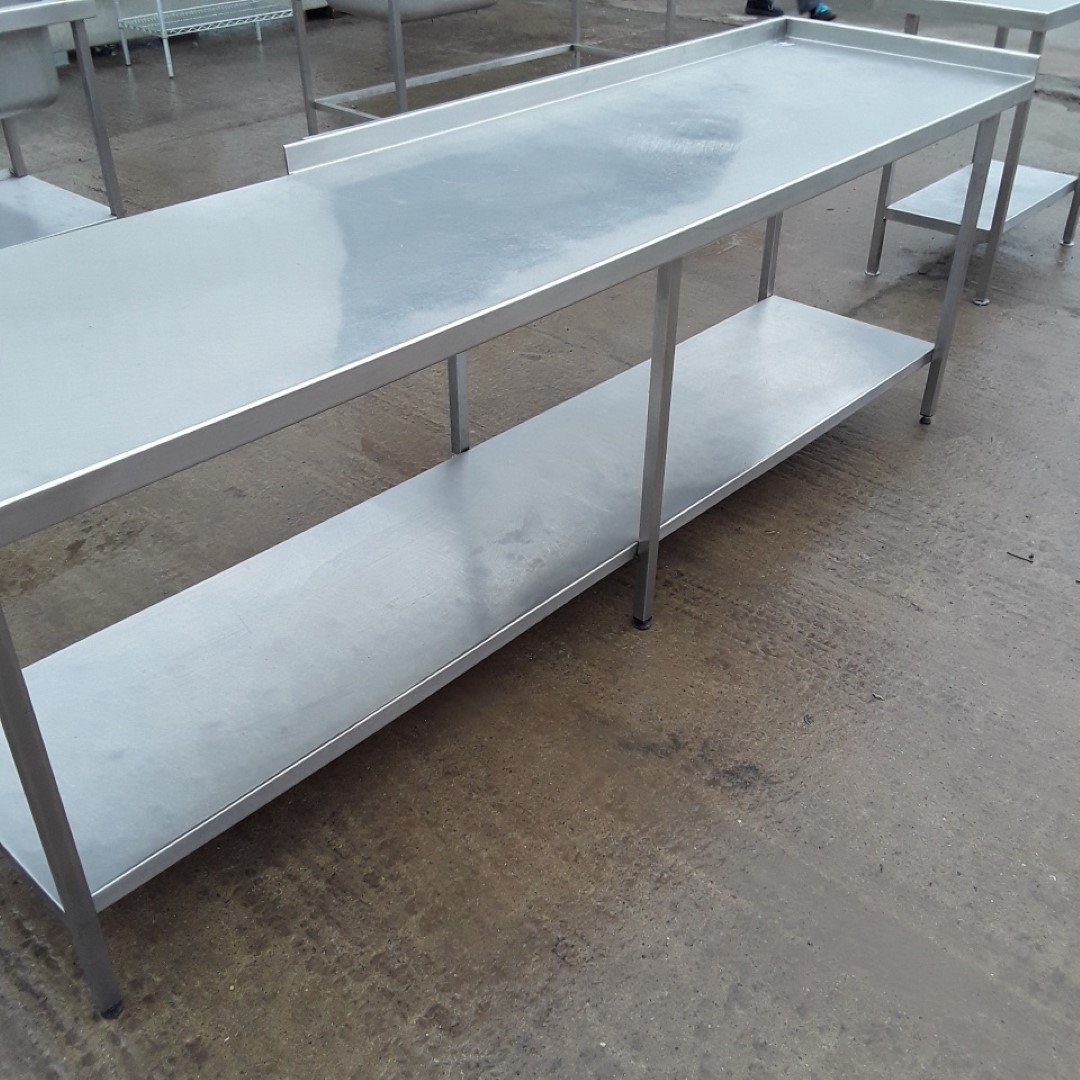 Used   Stainless Steel Table 260cmW x 70cmD x 87cmH