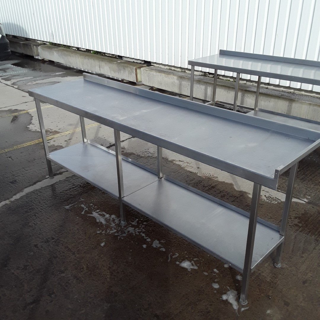 Used   Stainless Steel Table 240cmW x 60cmD x 90cmH