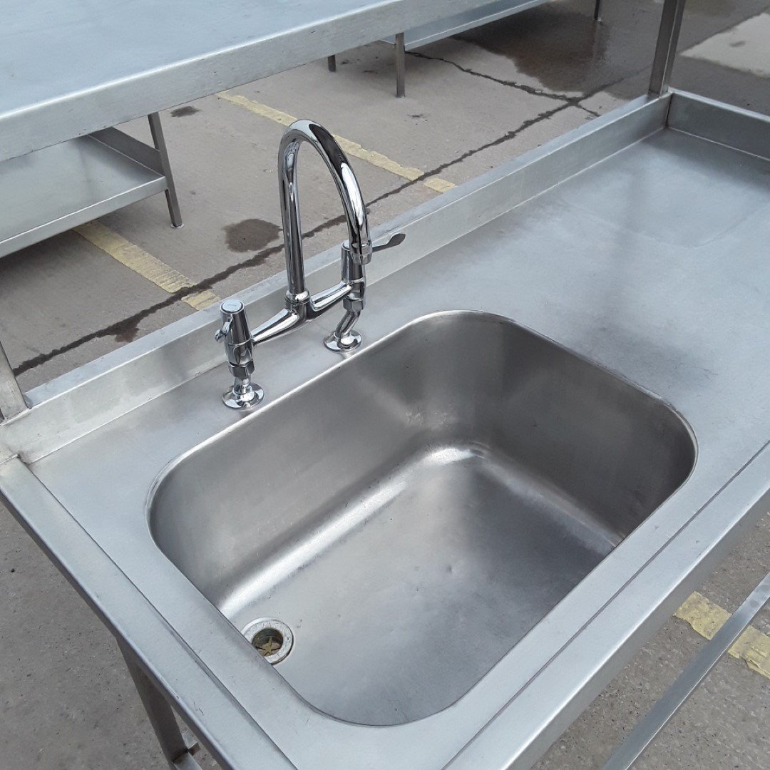 Used   Stainless Steel Single Bowl Sink 150cmW x 70cmD x 90cmH