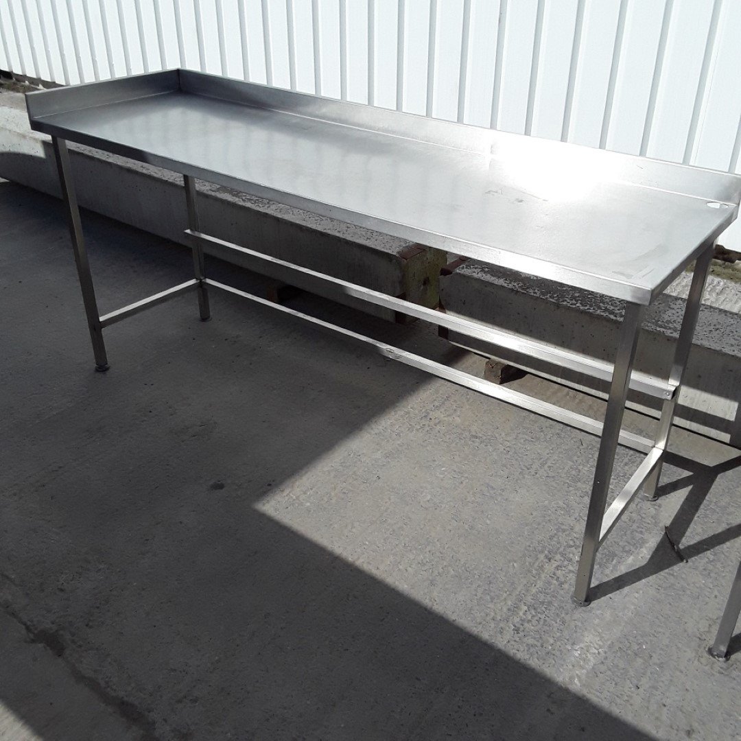 Used   Stainless Steel Table 202cmW x 63cmD x 89cmH