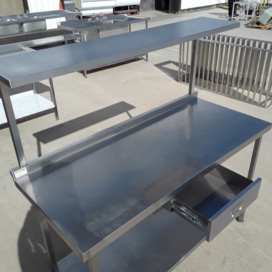 Used   Stainless Steel Table 150cmW x 65cmD x 90cmH