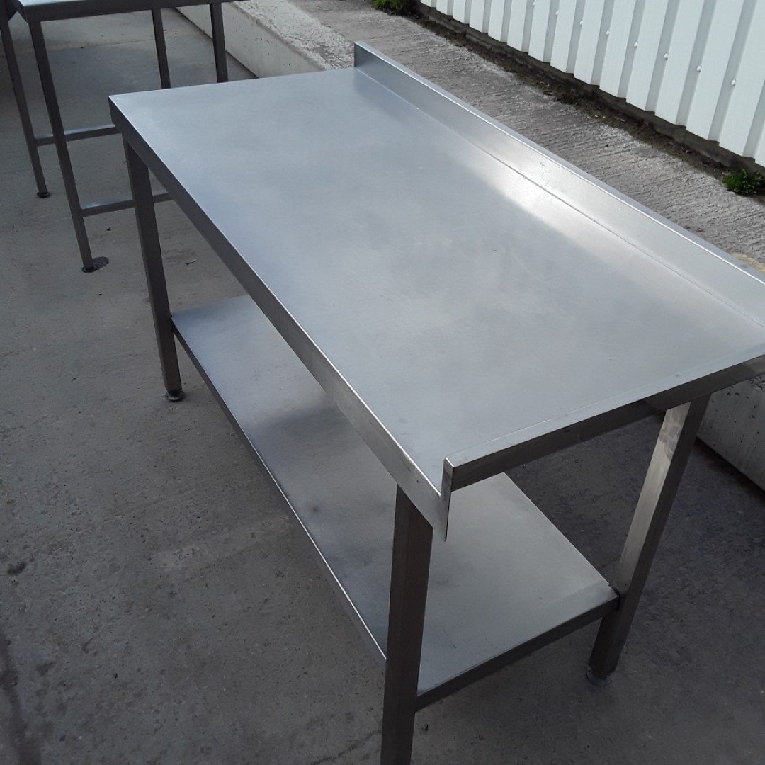Used   Stainless Steel Table 145cmW x 65cmD x 86cmH