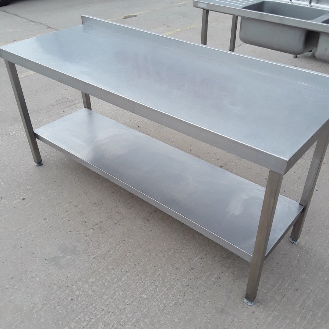 Used   Stainless Steel Table 180cmW x 65cmD x 85cmH