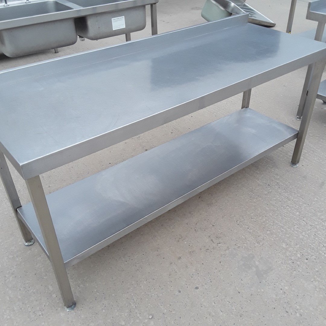 Used   Stainless Steel Table 180cmW x 65cmD x 85cmH