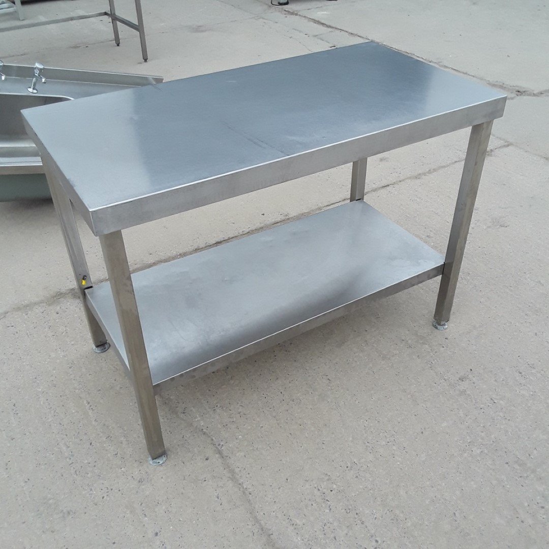 Used   Stainless Steel Table 115cmW x 60cmD x 85cmH