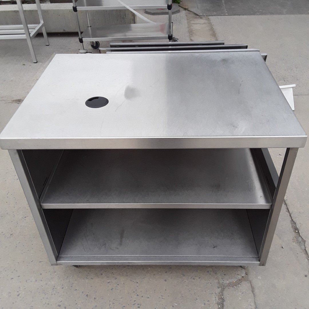 Used   Stainless Steel Table Cabinet 105cmW x 77cmD x 91cmH