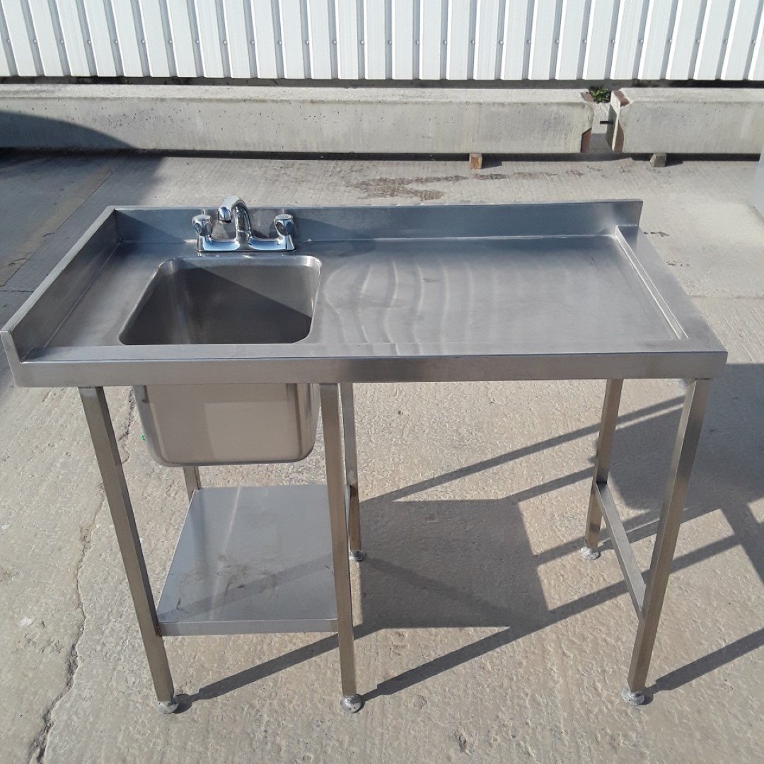 Used   Stainless Steel Single Bowl Sink 120cmW x 60cmD x 92cmH