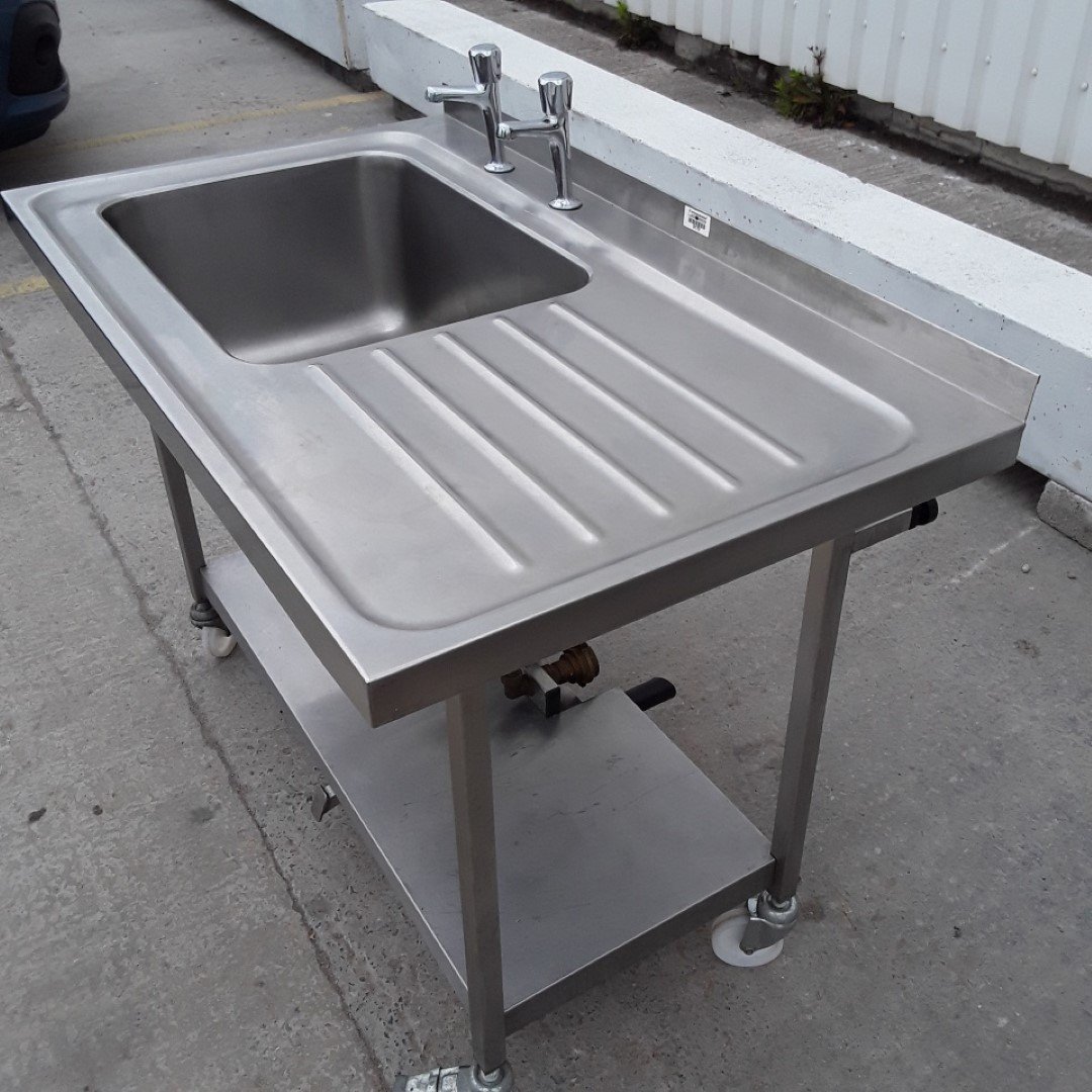 Used   Stainless Steel Single Bowl Sink 120cmW x 70cmD x 91cmH