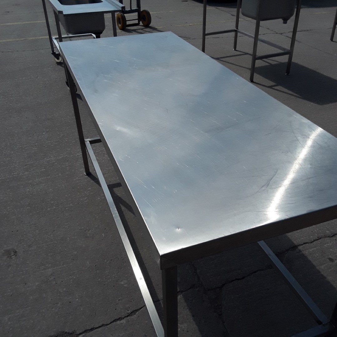 Used   Stainless Steel Table 180cmW x 70cmD x 91cmH