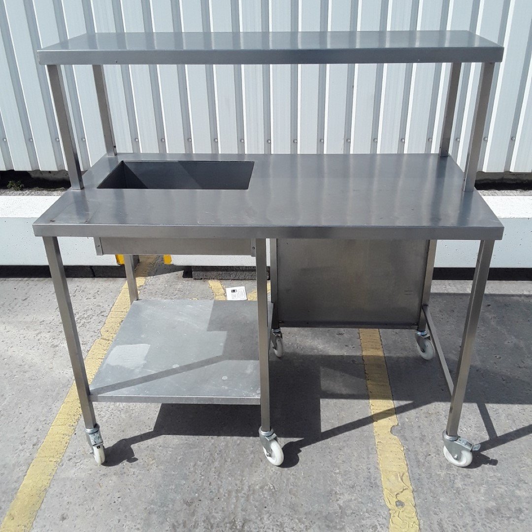 Used   Stainless Steel Table 135cmW x 70cmD x 93cmH