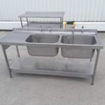 Used Pland  Stainless Steel Double Sink For Sale