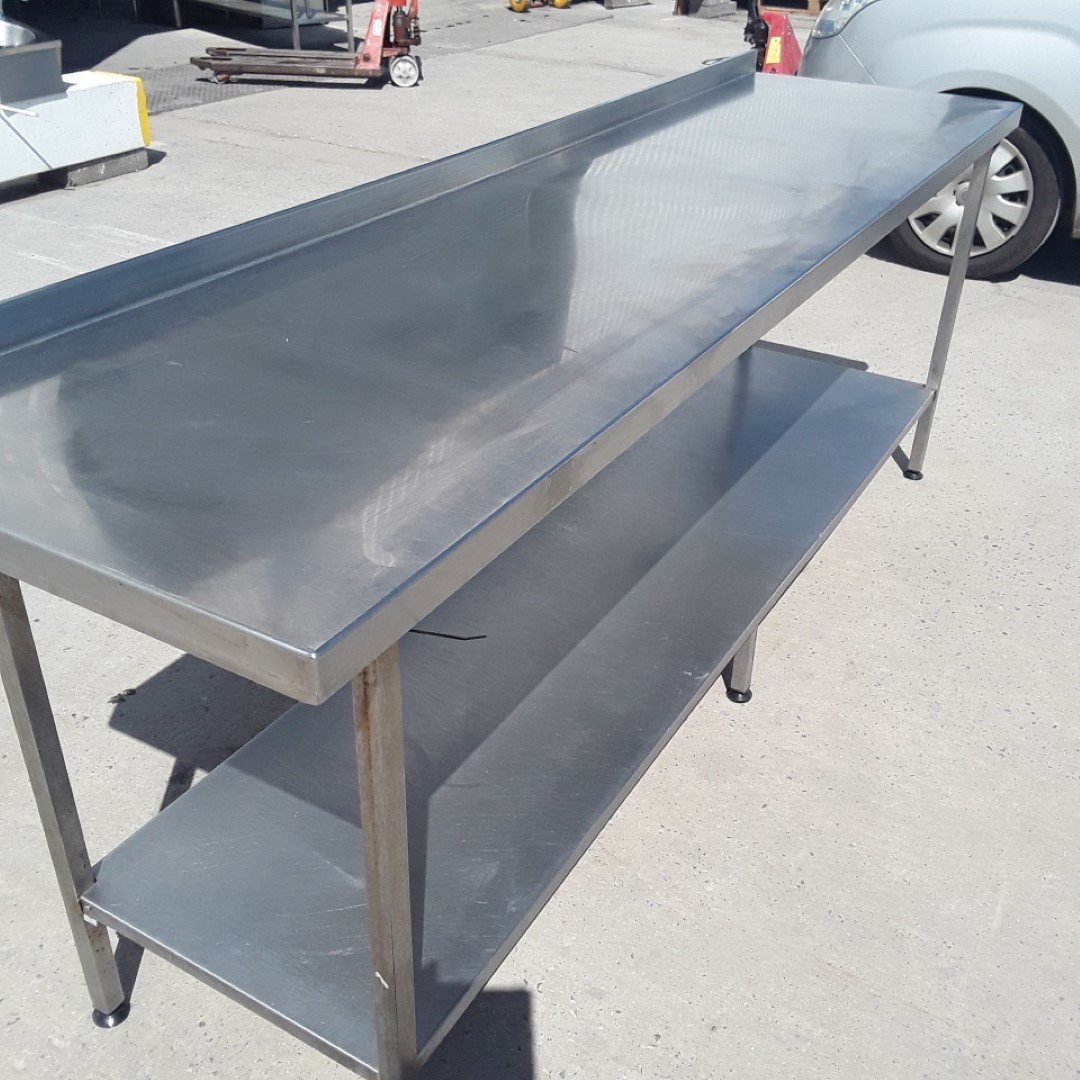 Used   Stainless Steel Table 240cmW x 65cmD x 90cmH