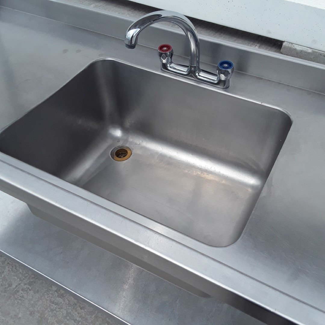 Used   Stainless Steel Single Bowl Sink 210cmW x 65cmD x 90cmH