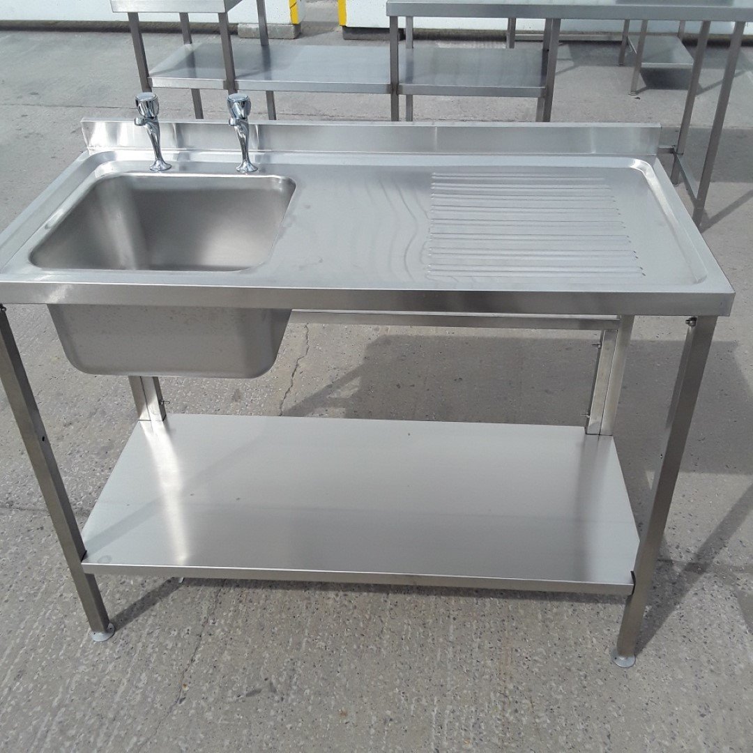 New B Grade   Stainless Steel Single Bowl Sink 120cmW x 60cmD x 90cmH