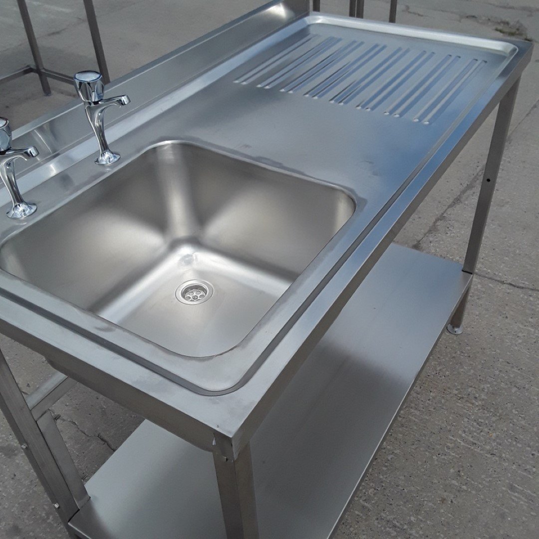 New B Grade   Stainless Steel Single Bowl Sink 120cmW x 60cmD x 90cmH