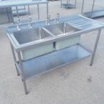 Used   Stainless Steel Double Sink For Sale