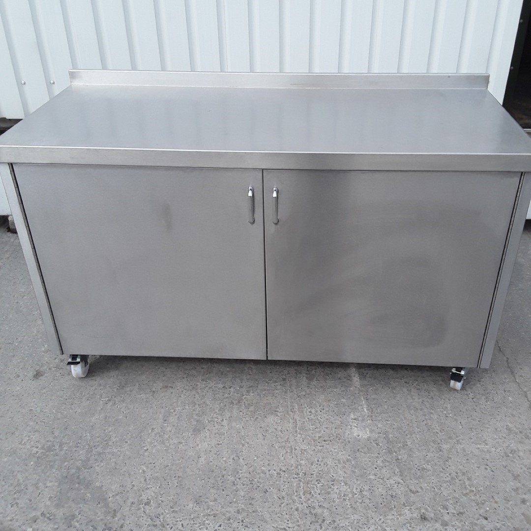 Used   Stainless Steel Table Cabinet 150cmW x 65cmD x 90cmH