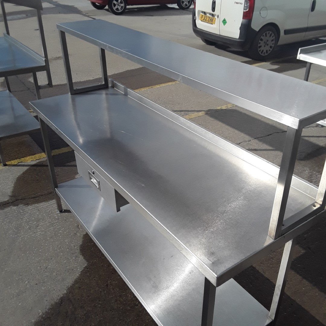 Used   Stainless Steel Table 180cmW x 60cmD x 89cmH