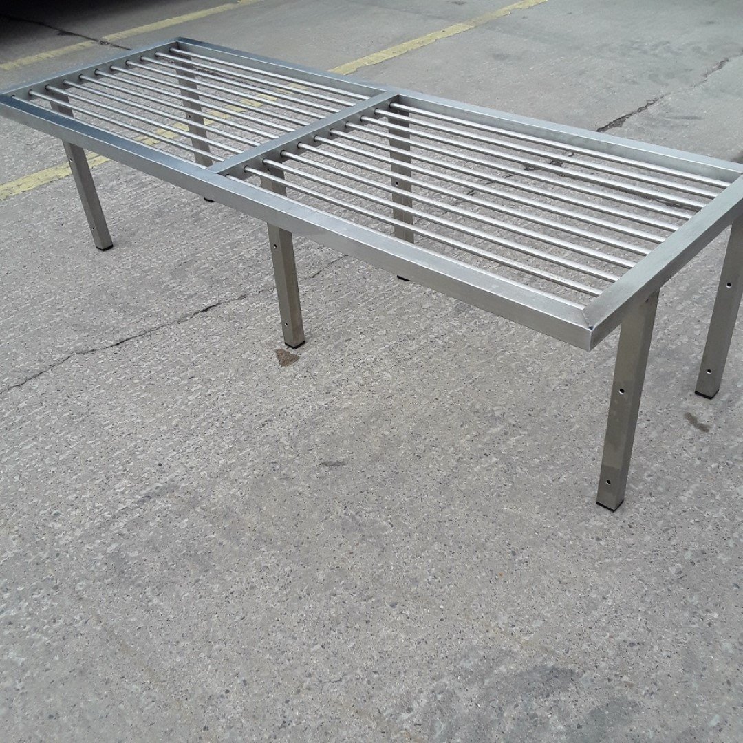 Used   Stainless Steel Draining Shelf 140cmW x 50cmD x 40cmH